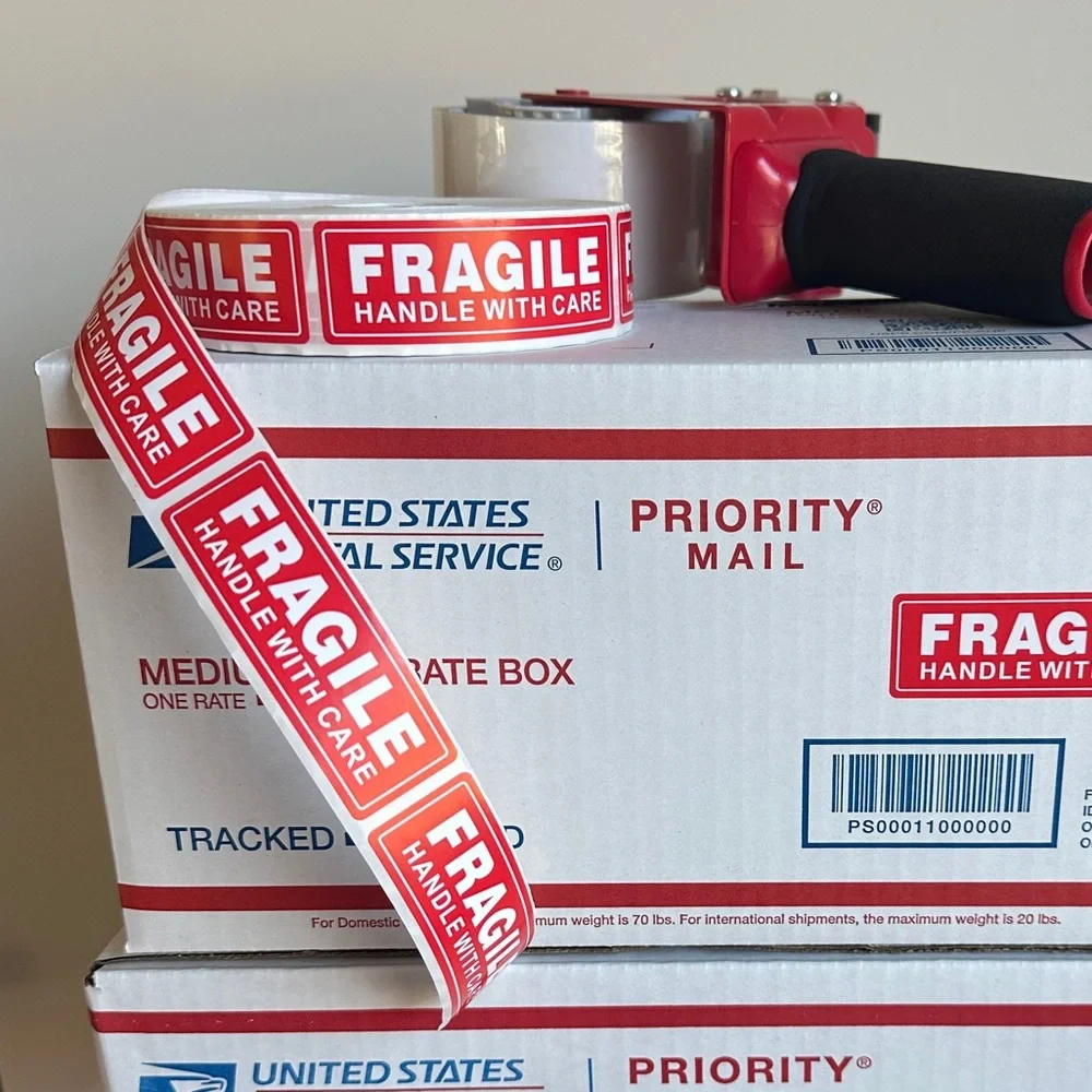 100 Fragile Labels Stickers Seller Shipping Supplies Handle with Care